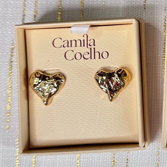 Camila Coelho Gold Heart & Star Statement Earrings Set – Viral Designer Jewelry - Picture 3 of 4